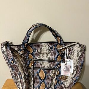 Jessica Simpson Multicolor Phython Satchel